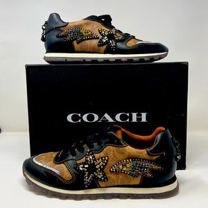 Women’s Coach Sneakers C118 CDC STR Tan Black US 7.5